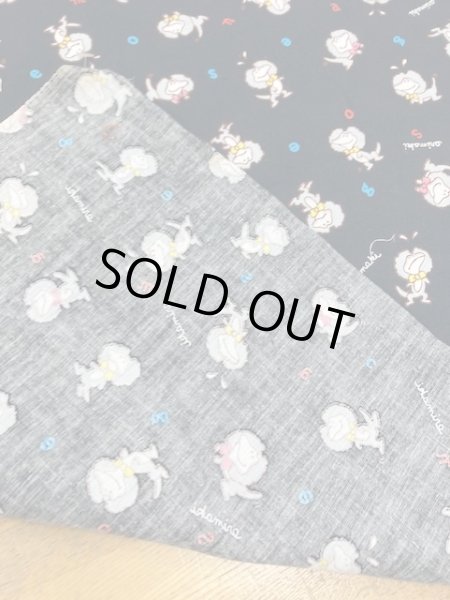 画像3: 生地:レトロなエリマキトカゲ柄綿(黒) (3)