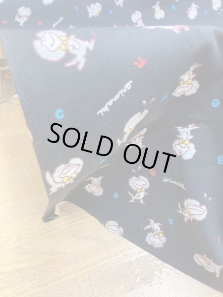 画像5: 生地:レトロなエリマキトカゲ柄綿(黒) (5)