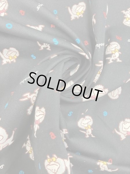 画像7: 生地:レトロなエリマキトカゲ柄綿(黒) (7)