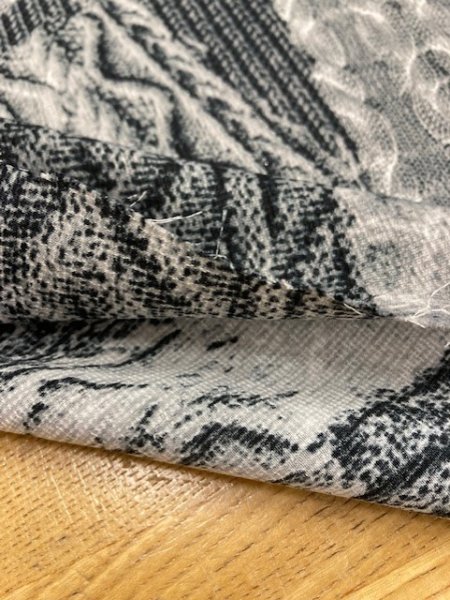 画像3: 生地：ニット編み模様転写ポリエステル（黒グレー） (3)