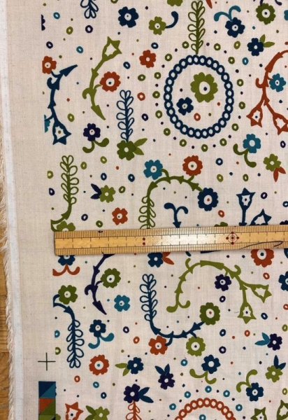 画像2: 生地：リヨセル綿フラワープリント（クリーム） (2)