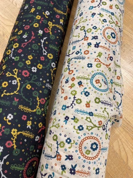 画像8: 生地:リヨセル綿フラワープリント(黒) (8)