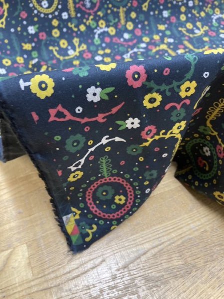 画像5: 生地:リヨセル綿フラワープリント(黒) (5)