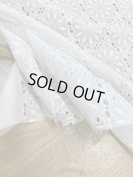 画像5: 生地:花柄綿レース生地(白) (5)