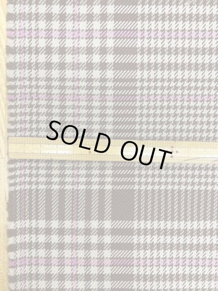 画像2: 生地:ウールチェック織り(茶/ピンク) (2)