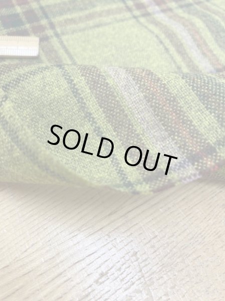 画像4: 生地：ウール風チェック柄ポリエステル（緑／茶） (4)