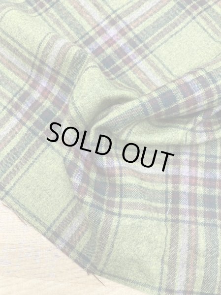 画像5: 生地：ウール風チェック柄ポリエステル（緑／茶） (5)