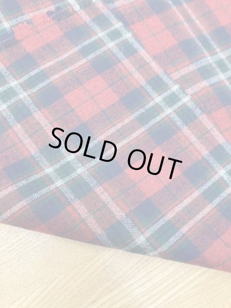 画像3: 生地:ウール風チェック柄ポリエステル(赤/緑/白) (3)