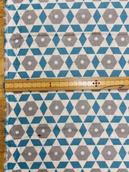 画像3: 生地：北欧風コットンリネン（水色／グレー） (3)