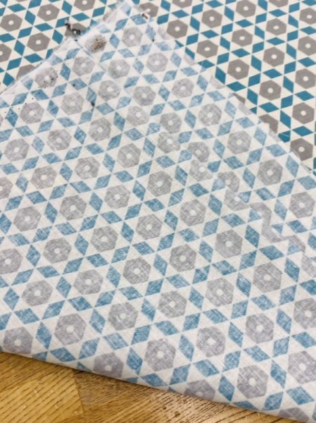 画像4: 生地：北欧風コットンリネン（水色／グレー） (4)