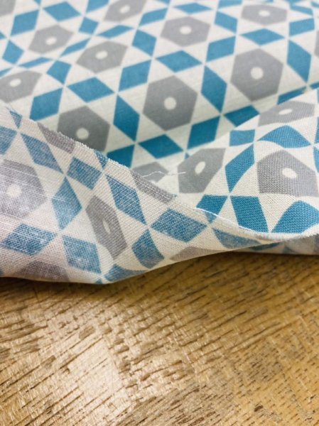 画像5: 生地：北欧風コットンリネン（水色／グレー） (5)