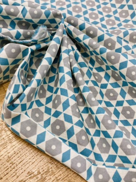 画像7: 生地：北欧風コットンリネン（水色／グレー） (7)