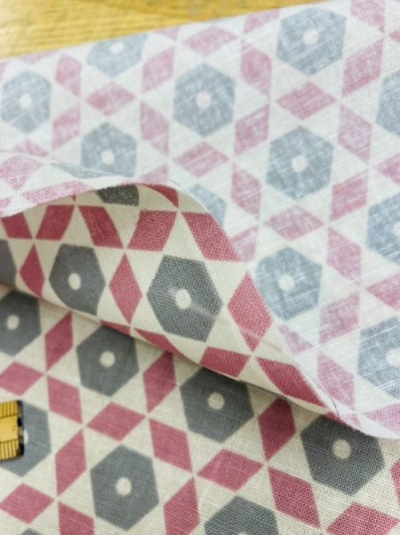 画像5: 生地：北欧風コットンリネン（ピンク／グレー） (5)