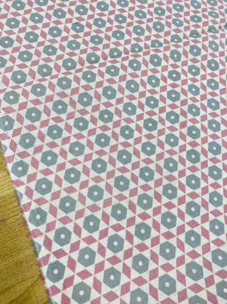 画像6: 生地：北欧風コットンリネン（ピンク／グレー） (6)