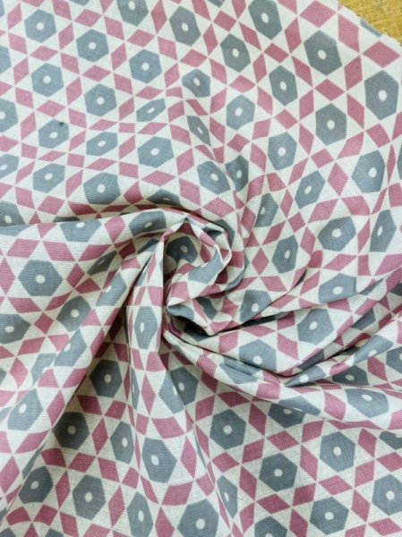 画像7: 生地：北欧風コットンリネン（ピンク／グレー） (7)