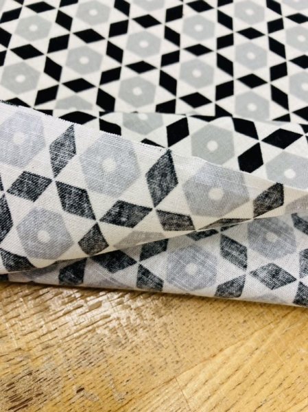 画像5: 生地：北欧風コットンリネン（黒／グレー） (5)