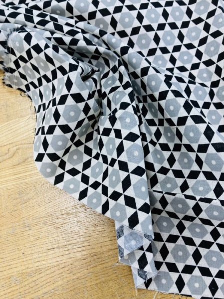 画像6: 生地：北欧風コットンリネン（黒／グレー） (6)