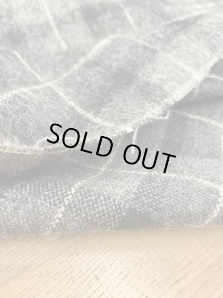 画像4: 生地：ウールポリ混チェック柄ウールシャギー（グレー／黒） (4)