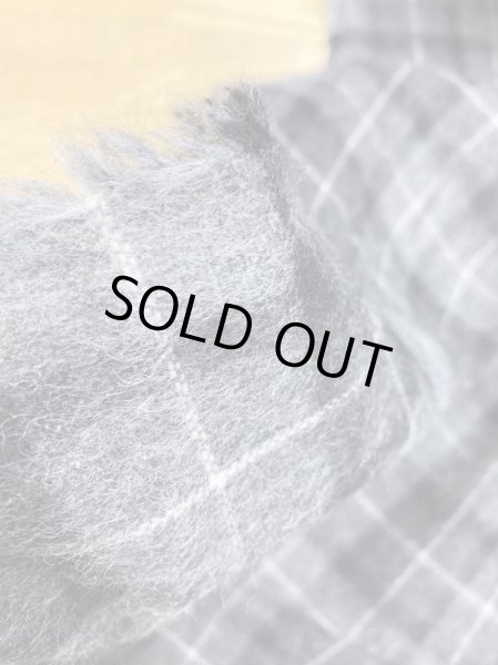 画像7: 生地：ウールポリ混チェック柄ウールシャギー（グレー／黒） (7)