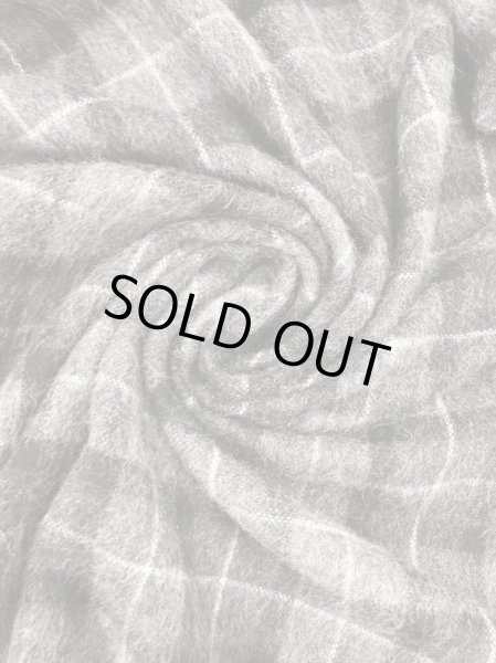 画像8: 生地：ウールポリ混チェック柄ウールシャギー（グレー／黒） (8)