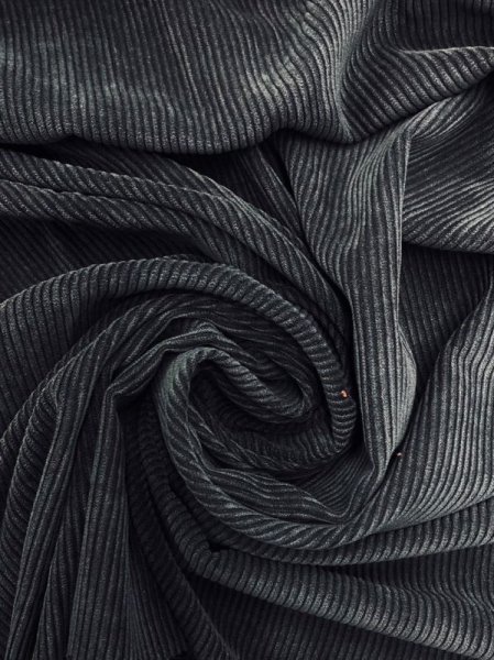 画像6: 生地: ポリエステルコーデュロイ畝 (黒) (6)