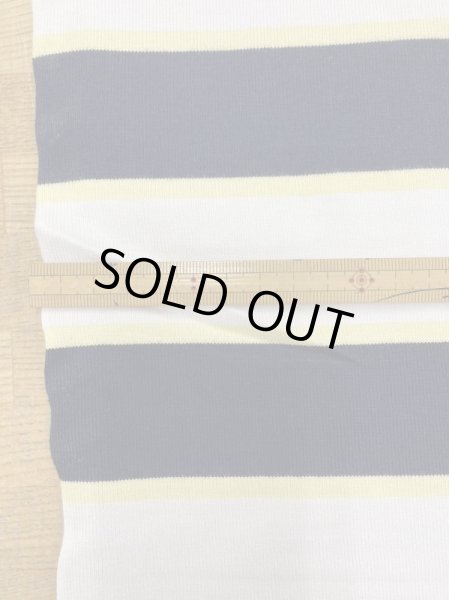 画像2: 生地：太ボーダー柄ニット（白黒クリームイエロー） (2)