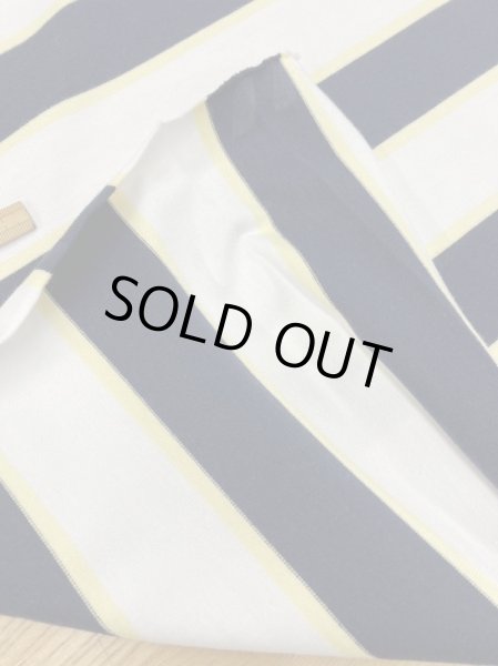 画像3: 生地：太ボーダー柄ニット（白黒クリームイエロー） (3)