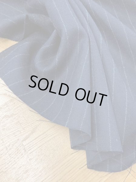 画像5: 生地:ペンシルストライプウール(紺/白) (5)