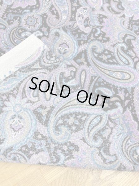 画像3: 生地:ペイズリー柄プリントトリアセテートポリ(紺/紫) (3)