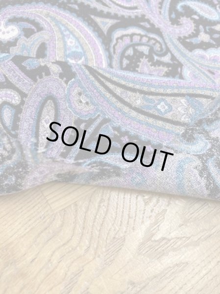 画像4: 生地:ペイズリー柄プリントトリアセテートポリ(紺/紫) (4)