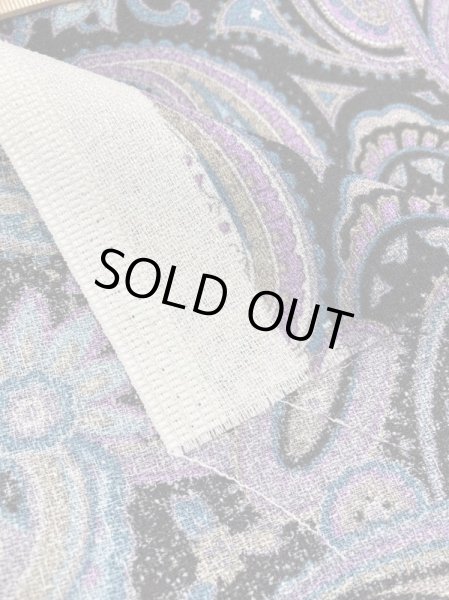 画像5: 生地:ペイズリー柄プリントトリアセテートポリ(紺/紫) (5)