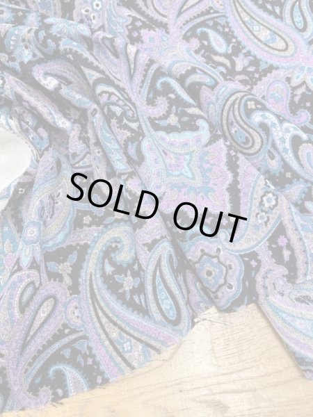 画像6: 生地:ペイズリー柄プリントトリアセテートポリ(紺/紫) (6)