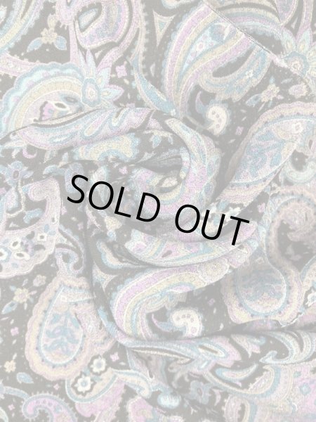 画像7: 生地:ペイズリー柄プリントトリアセテートポリ(紺/紫) (7)