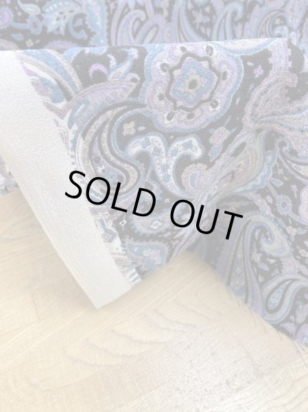 画像8: 生地:ペイズリー柄プリントトリアセテートポリ(紺/紫) (8)