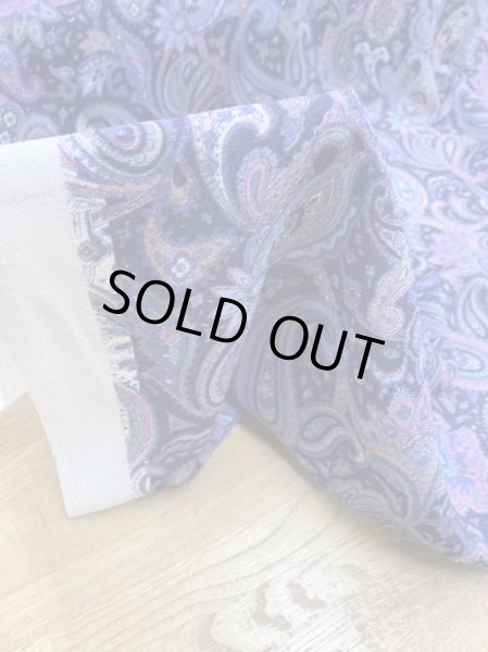 画像6: 生地:ペイズリー柄プリントトリアセテートポリ(紫/ピンク) (6)