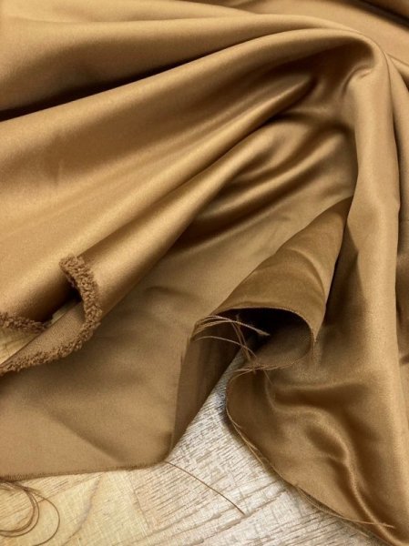 画像5: 生地:ポリサテン厚地(ベージュ茶) (5)