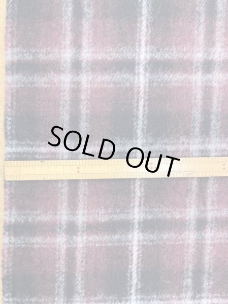 画像2: 生地:チェック柄ポリエステル起毛(ワイン/黒) (2)