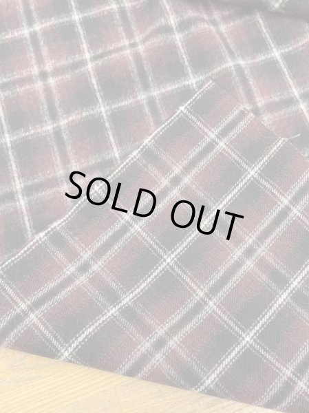 画像3: 生地:チェック柄ポリエステル起毛(ワイン/黒) (3)