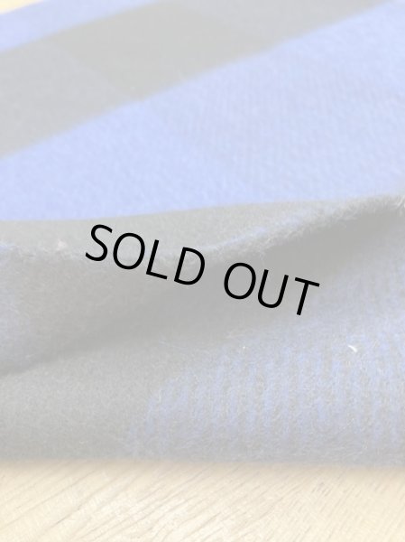 画像4: 生地:ビッグチェック柄ウールシャギー(ブルー/紺) (4)