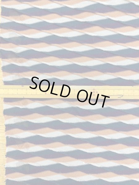 画像2: 生地:綿立体織りボーダー柄天竺ニット(紺茶) (2)