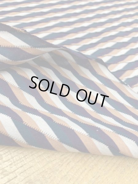 画像4: 生地:綿立体織りボーダー柄天竺ニット(紺茶) (4)