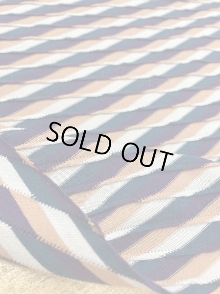 画像5: 生地:綿立体織りボーダー柄天竺ニット(紺茶) (5)