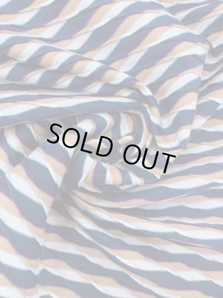 画像7: 生地:綿立体織りボーダー柄天竺ニット(紺茶) (7)