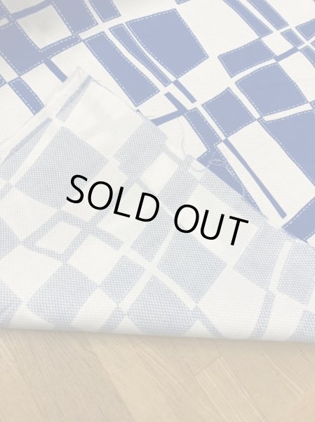 画像4: 生地:綿100%幾何学模様(ブルー) (4)