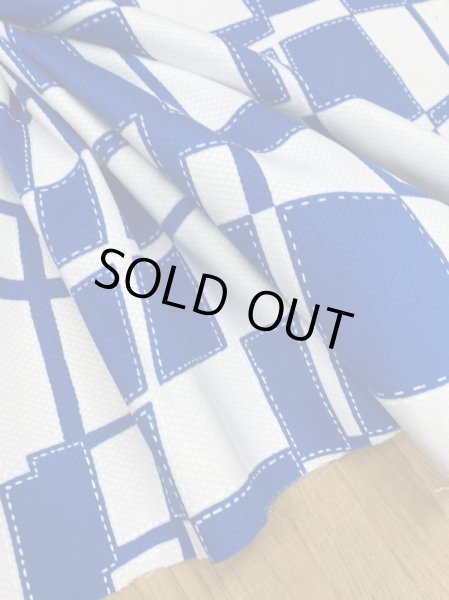 画像6: 生地:綿100%幾何学模様(ブルー) (6)