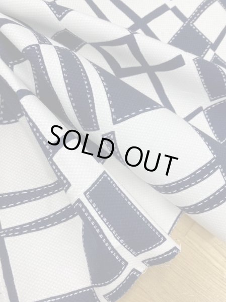 画像5: 生地:綿100%幾何学模様(紺) (5)