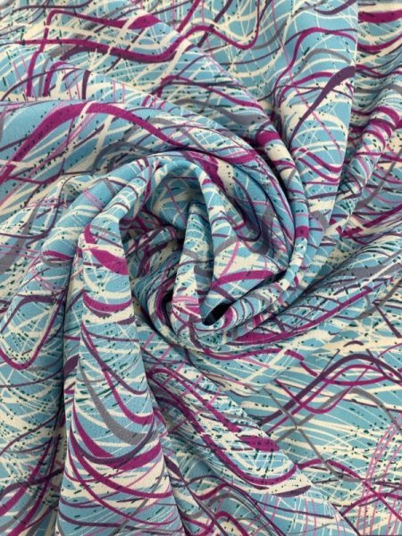 画像6: 生地:ポリ100%らせん模様プリント(水色/紫) (6)