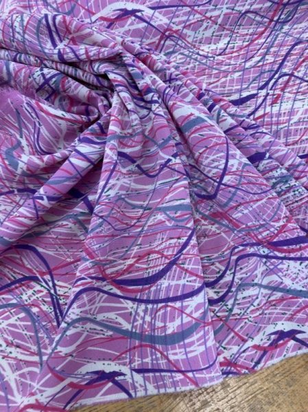 画像5: 生地:ポリ100%らせん模様プリント(ピンク/紫) (5)