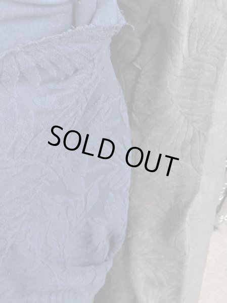 画像7: 生地:葉っぱ柄綿パイルニット(紺) (7)