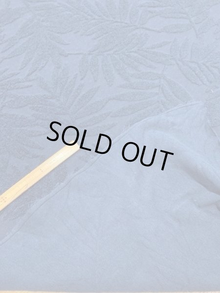 画像3: 生地:葉っぱ柄綿パイルニット(紺) (3)